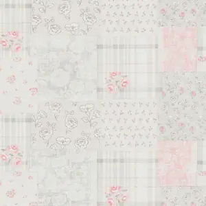 A.S. Création Vinyltapete - 390663 - Grau Rot Blümchen