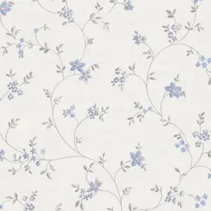 A.S. Création Vinyltapete - 390713 - Creme Grau Blümchentapete