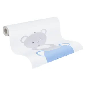 A.S. Création Vliestapete - 381361 - Blau Grau  Tapete mit Tieren