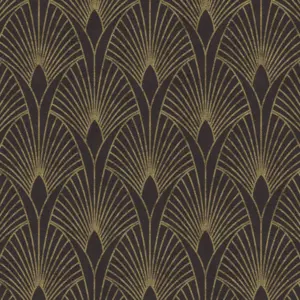 Livingwalls Vinyltapete - 374273 - Schwarz Gold Art Deco Tapete