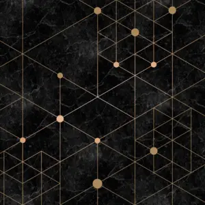 Livingwalls Vinyltapete - 382601 - Gold Schwarz Geometrische Tapete