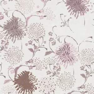 Livingwalls Vinyltapete - 389001 - Weiß Lila Florale Tapete