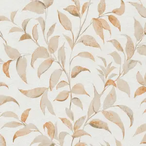 Livingwalls Vinyltapete - 389623 - Weiß orange Florale Tapete