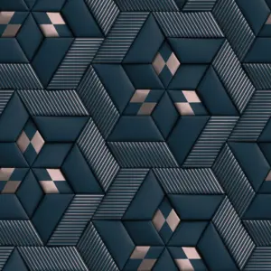 Livingwalls Vinyltapete - 391783 - Blau Silber 3D Tapete