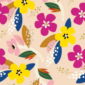 Livingwalls Vinyltapete - 392091 - Bunt Beige Blumentapete