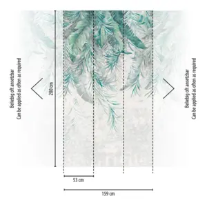 Livingwalls Vinyltapete - 398191 - Grau Grün Dschungel