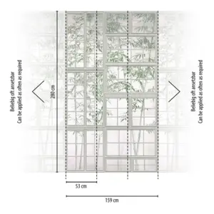 Livingwalls Vinyltapete - 398461 - Grau Grün Fenster