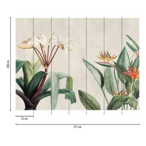 Livingwalls Vinyltapete - 399171 - Creme Grau Pflanzen