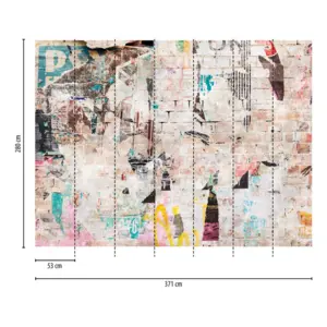 Livingwalls Vinyltapete - 399271 - Beige Bunt Used-Look