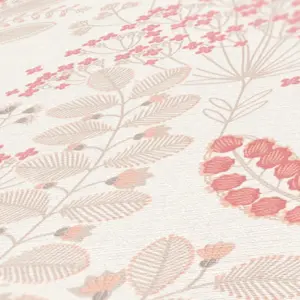 livingwalls Vinyltapete - 393492 - Weiß Taupe Blumentapete
