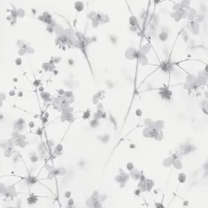 A.S. Création Papiertapete - 393341 - Grau Weiß Blumen