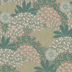 A.S. Création Vinyltapete - 387401 - Grün Gelb Florale Tapete