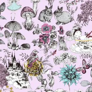 A.S. Création Vliestapete - 381203 - Rosa Schwarz Florale Tapete