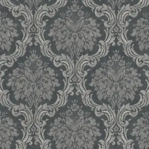 Livingwalls Vinyltapete - 367166 - Grau Schwarz Barock Tapete