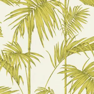 Livingwalls Vinyltapete - 369194 - Grün Creme Palmentapete