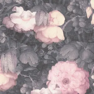 Livingwalls Vinyltapete - 369212 - Grau Rosa Florale Tapete