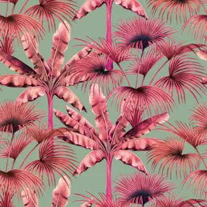 Livingwalls Vinyltapete - 391833 - Blau Pink Dschungel