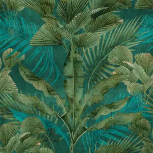 Livingwalls Vinyltapete - 391851 - Grün Blau Dschungel