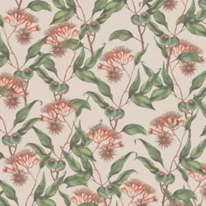 Livingwalls Vinyltapete - 394303 - Beige Grün Blätter
