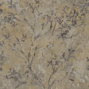 Livingwalls Vinyltapete - 396501 - Braun Grau Floral