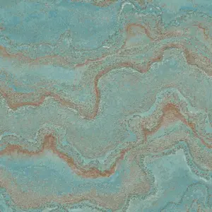 Livingwalls Vinyltapete - 396591 - Blau Türkis Marmoroptik