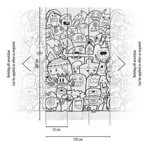 Livingwalls Vinyltapete - 398261 - Schwarz Weiß Comic