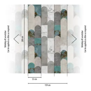 Livingwalls Vinyltapete - 398341 - Grau Blau Artdeco