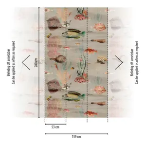 Livingwalls Vinyltapete - 398711 - Bunt Grau Fische