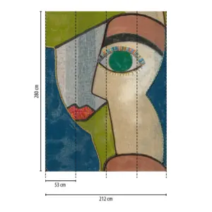 Livingwalls Vinyltapete - 398901 - Bunt Blau Kunst