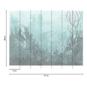 Livingwalls Vinyltapete - 399041 - Blau Grau Unterwasser