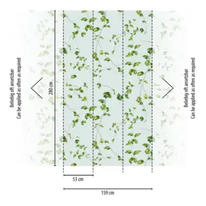 Livingwalls Vinyltapete - 398801 - Grün Blau Blätterranke