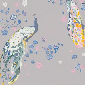 Livingwalls Vliestapete - 389065 - Grau Blau Vogeltapete