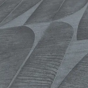 Livingwalls Vliestapete - 396584 - Schwarz Anthrazit Bananenblatt