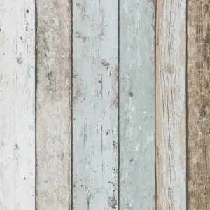 A.S. Création Papiertapete - 899927 - Blau Braun Tapete in Holzoptik