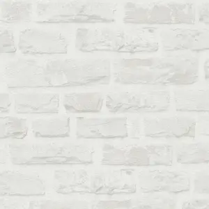 A.S. Création Vinyltapete - 386372 - Weiß Grau Steintapete