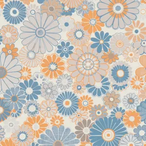 A.S. Création Vinyltapete - 395352 - Blau Orange Floral