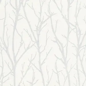 A.S. Création Vliestapete - 321015 - Überstreichbar Weiß Waldtapete