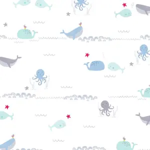 A.S. Création Vliestapete - 381301 - Blau Grau Tapete mit Tieren