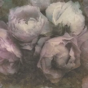 Livingwalls Vinyltapete - 373922 - Lila Grau Florale Tapete