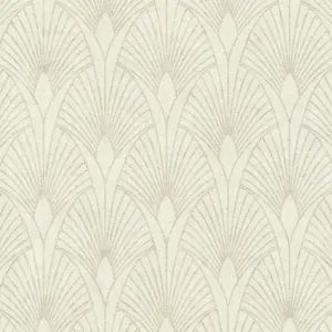 Livingwalls Vinyltapete - 374271 - Creme Gold Art Deco Tapete