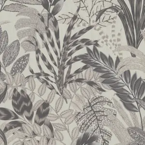 Livingwalls Vinyltapete - 378604 - Grau Weiß Florale Tapete