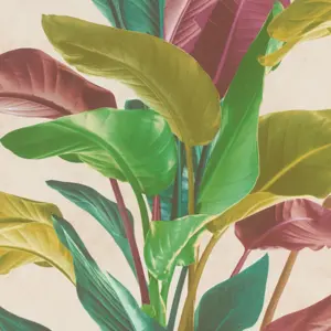 Livingwalls Vinyltapete - 378621 - Bunt Grün Florale Tapete