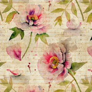 Livingwalls Vinyltapete - 382761 - Beige Grün Florale Tapete