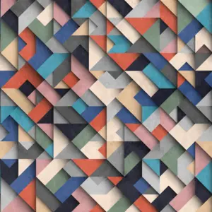 Livingwalls Vinyltapete - 382871 - Bunt Blau 3D Tapete