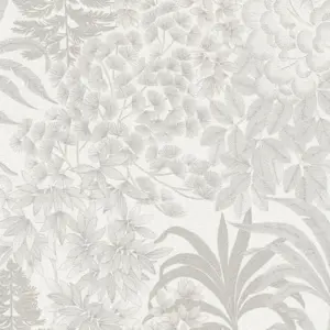 Livingwalls Vinyltapete - 391282 - Weiß Grau Floral