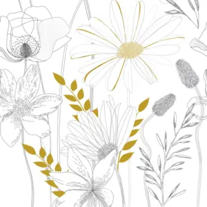 Livingwalls Vinyltapete - 392131 - Weiß Schwarz Floral