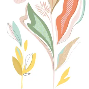 Livingwalls Vinyltapete - 392111 - Bunt Weiß Floral