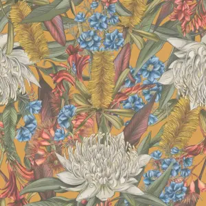 Livingwalls Vinyltapete - 394284 - Bunt Gelb Blumentapete
