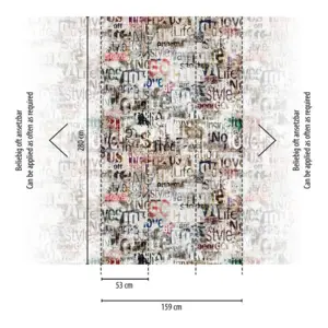 Livingwalls Vinyltapete - 398481 - Grau Beige Schriftzug