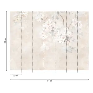 Livingwalls Vinyltapete - 399191 - Beige Creme Floral